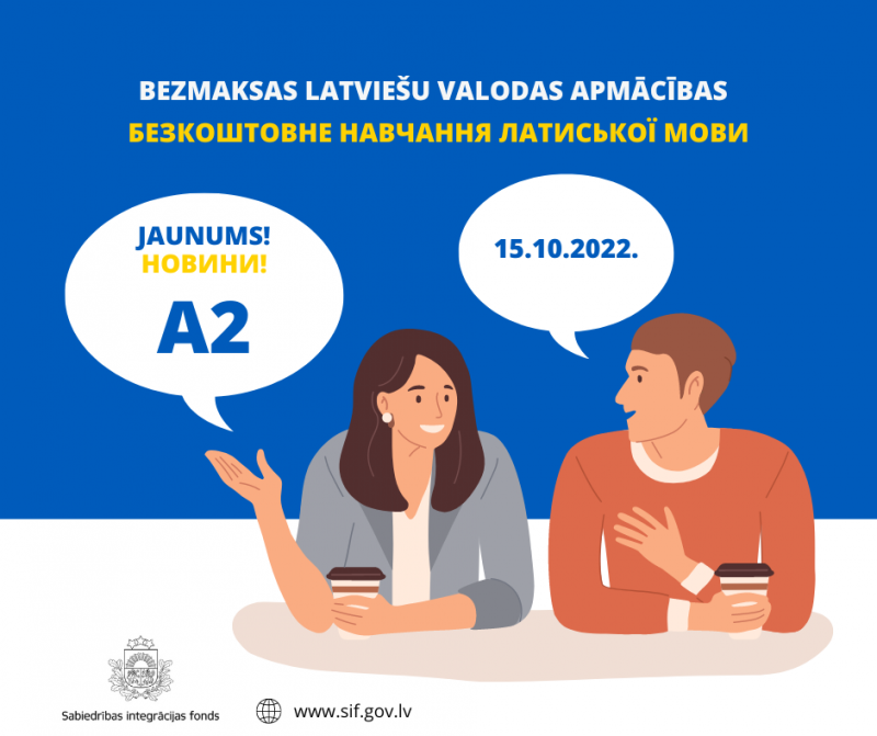 Ukrainas civiliedzīvotājiem iespēja pieteikties bezmaksas A2 latviešu valodas apmācībām (LV/UA)