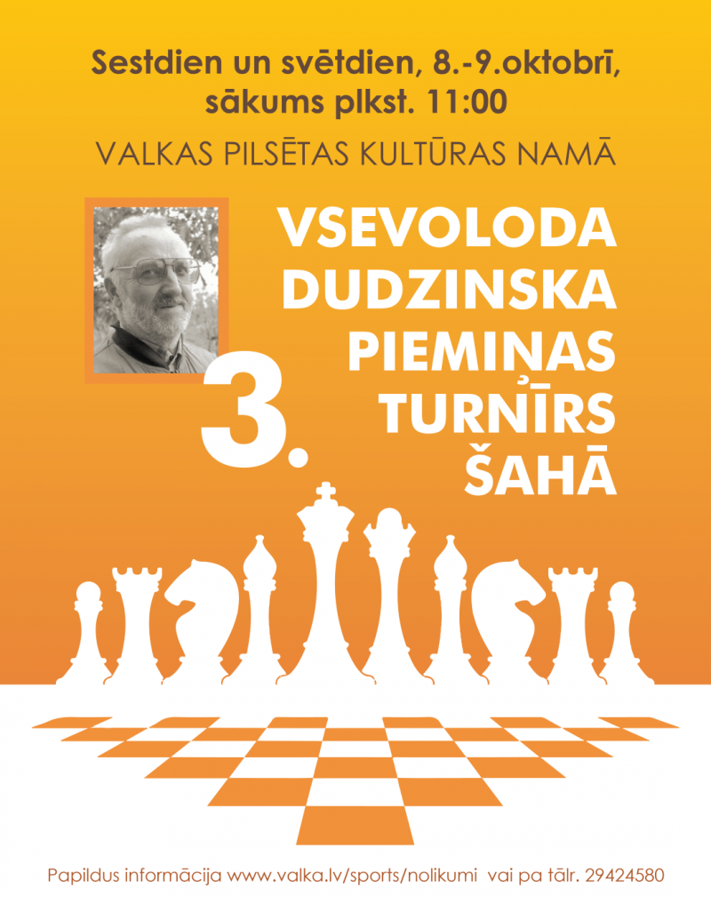 8. un 9.oktobrī notiks Vsevoloda Dudzinska piemiņas turnīrs